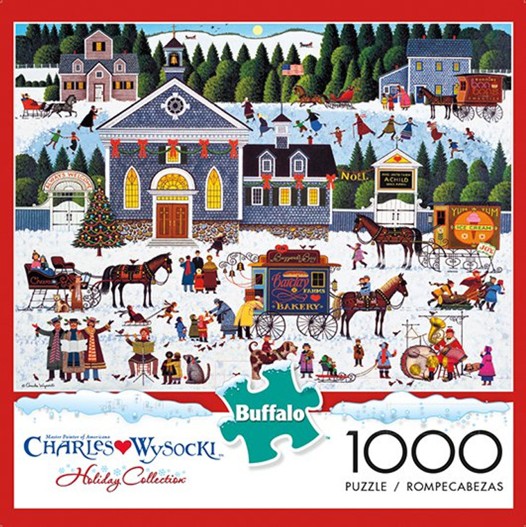 Charles Wysocki Churchyard Christmas 1000 Piece Jigsaw Puzzle Box